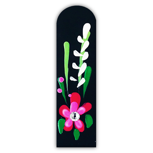 Passion Flower on Black Colored File