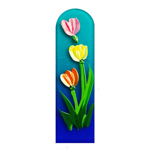 Tulips on Assorted Colored Files